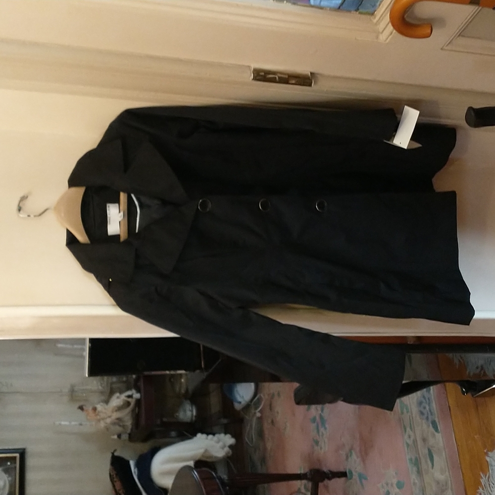Anne Klein black coat with hood.